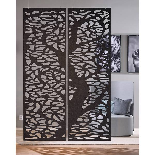 Divido Tree lydabsorberende lofth&aelig;ngt rumdeler 235cm koksgr&aring;