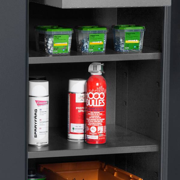 Hylde til ErgoDouble v&aelig;rkt&oslash;jsskab 940x420mm gr&aring;