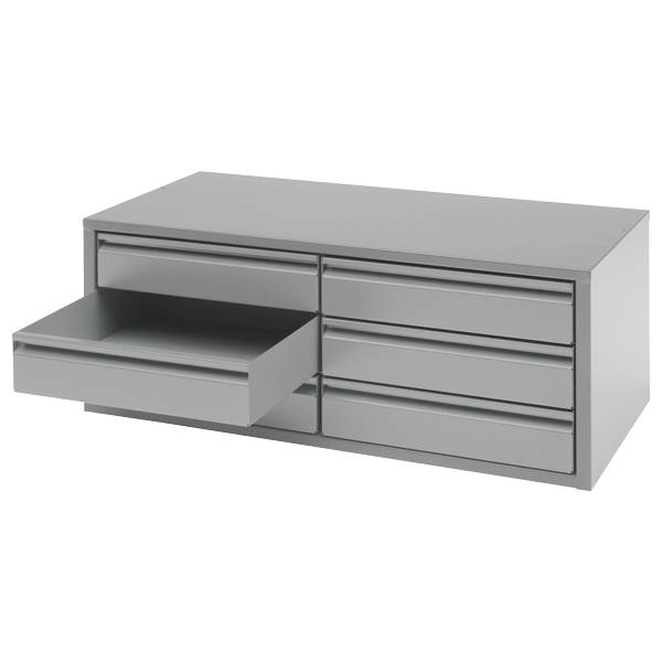 Skuffesektion med 6 skuffer til GBP v&aelig;rkt&oslash;jsskab lys gr&aring;