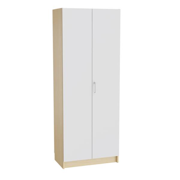 Mora h&oslash;jskab 2100x800x470mm i gr&aring; laminat med cylinderl&aring;s