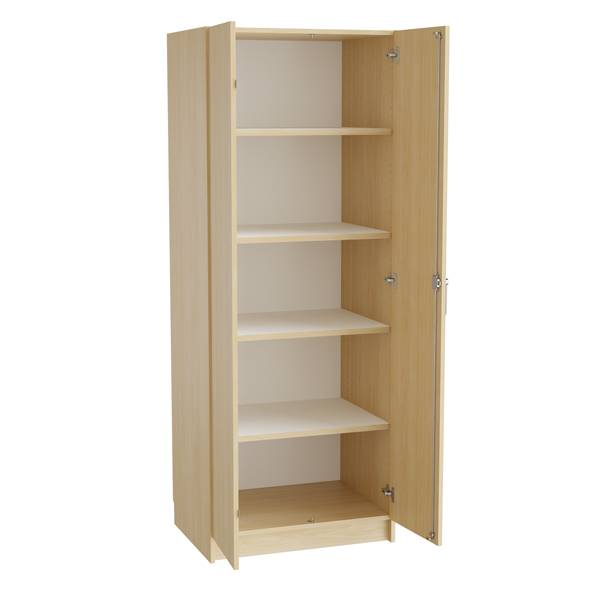 Mora h&oslash;jskab 2100x800x600mm i birk laminat med cylinderl&aring;s