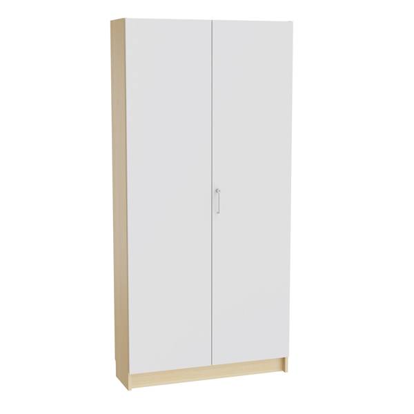 Mora h&oslash;jskab 2100x1000x320mm i gr&aring; laminat med cylinderl&aring;s