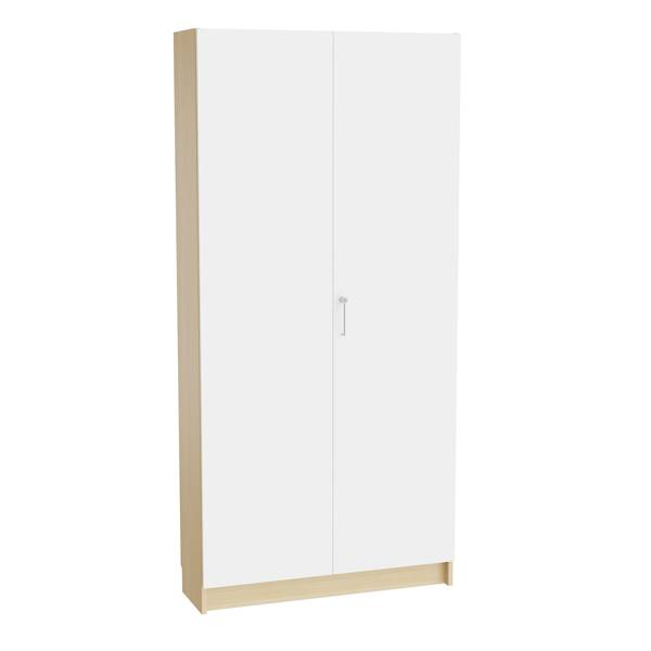 Mora højskab 2100x1000x320mm i hvid laminat med cylinderlås