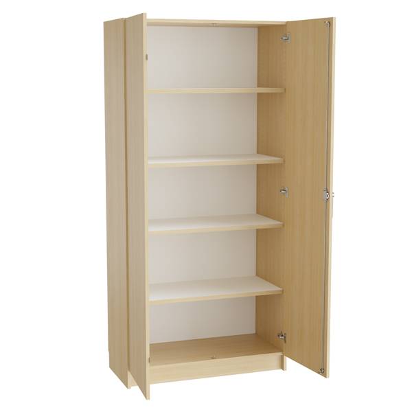 Mora højskab 2100x1000x470mm i birk laminat med cylinderlås