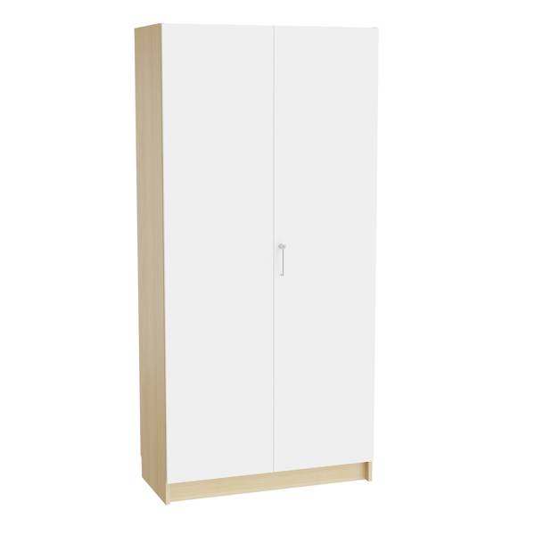Mora højskab 2100x1000x470mm i hvid laminat med cylinderlås