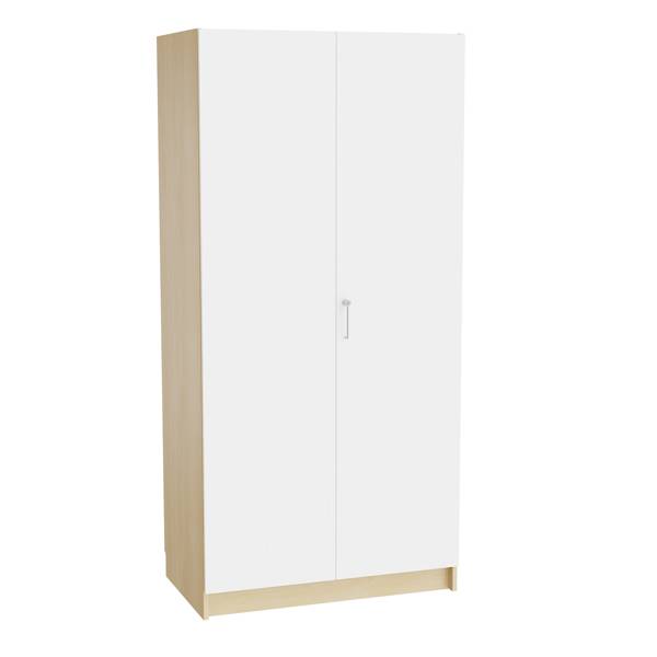 Mora højskab 2100x1000x600mm i hvid laminat med cylinderlås