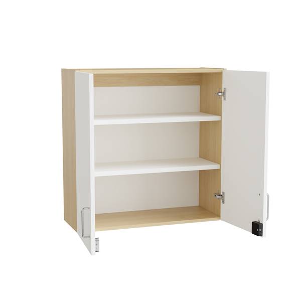 Mora overskab 800x800x320mm i hvid laminat med elektronisk l&aring;s