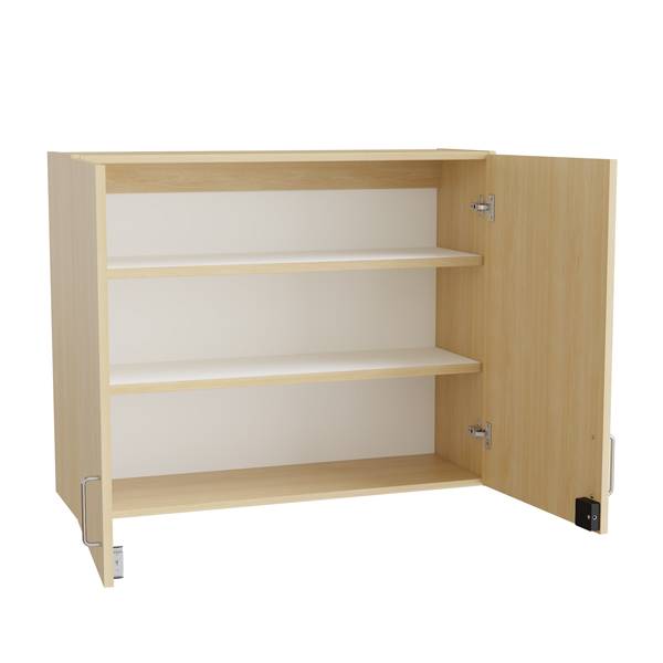 Mora overskab 800x1000x320mm i birk laminat med elektronisk l&aring;s