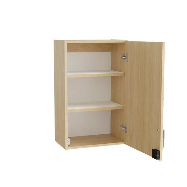 Mora overskab 800x500x320mm i birk laminat med elektronisk l&aring;s