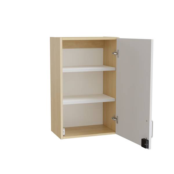 Mora overskab 800x500x320mm i gr&aring; laminat med elektronisk l&aring;s