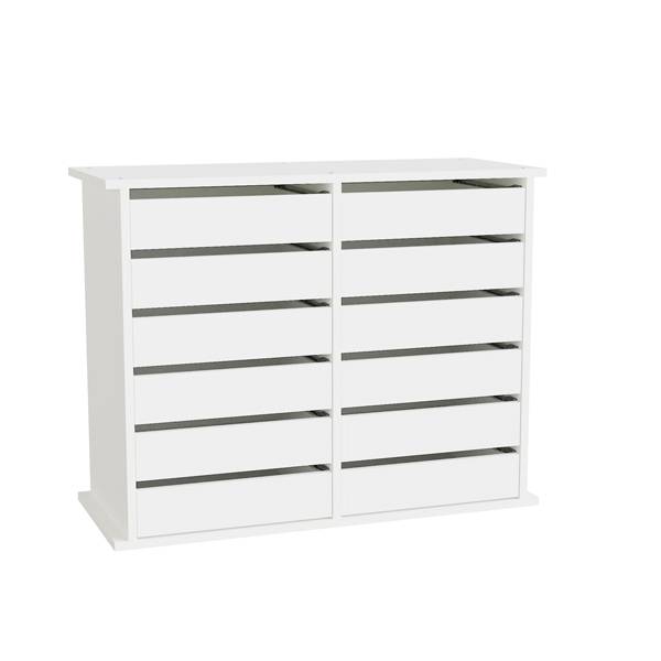 Mora indsats i hvid laminat med 6 skuffer og en hylde