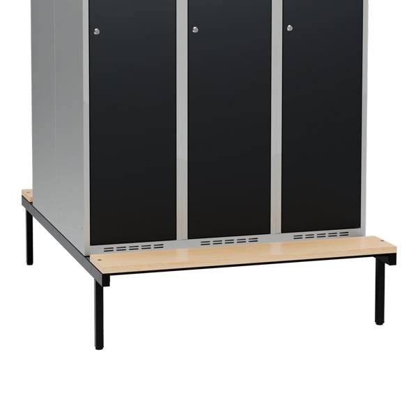 Siddeb&aelig;nk til garderobeskab 120x110x32cm, dobbelt i birk