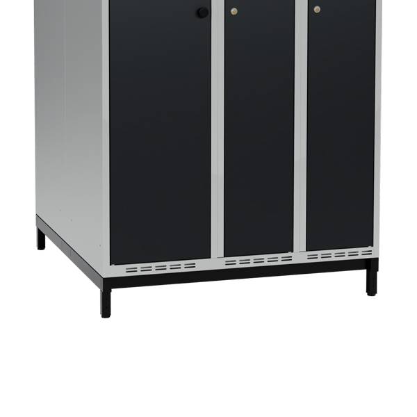 Lav benramme til garderobeskab 100x110x20cm, dobbelt, sort 