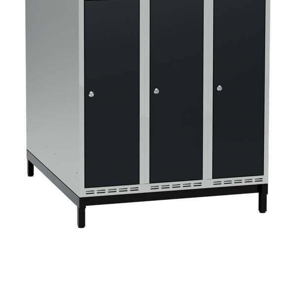 Lav benramme til garderobeskab 90x110x20cm, dobbelt, sort 