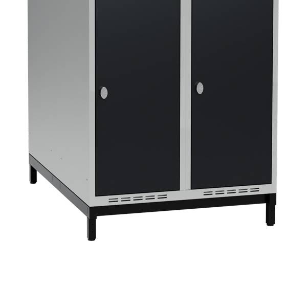 Lav benramme til garderobeskab 80x110x20cm, dobbelt, sort 