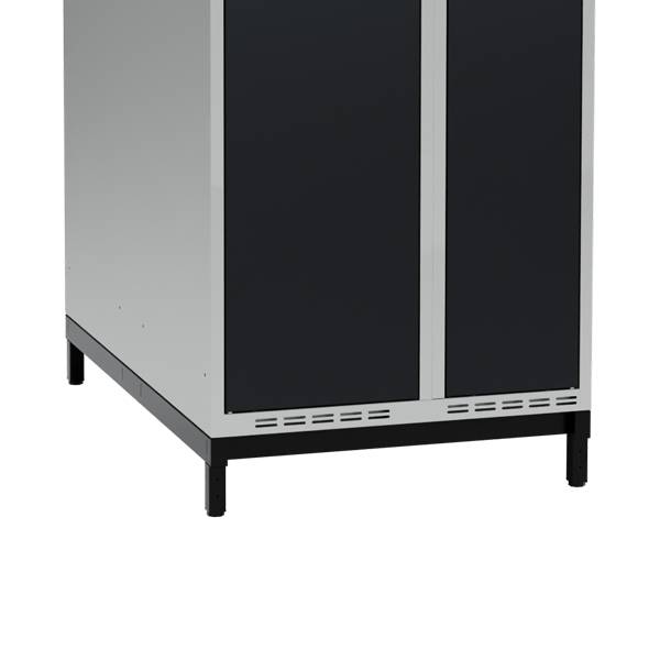 Lav benramme til garderobeskab 70x110x20cm, dobbelt, sort 