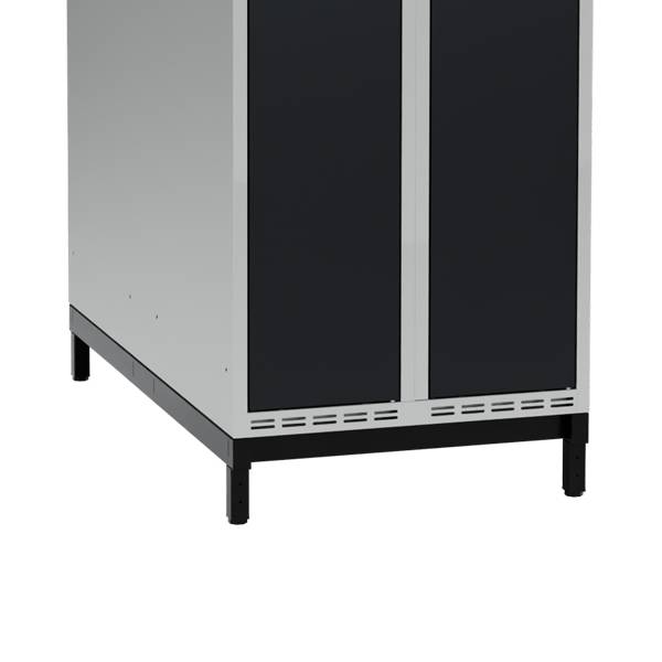 Lav benramme til garderobeskab 60x110x20cm, dobbelt, sort 