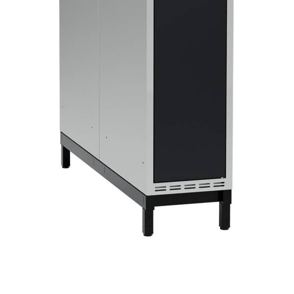 Lav benramme til garderobeskab 30x110x20cm, dobbelt, sort 