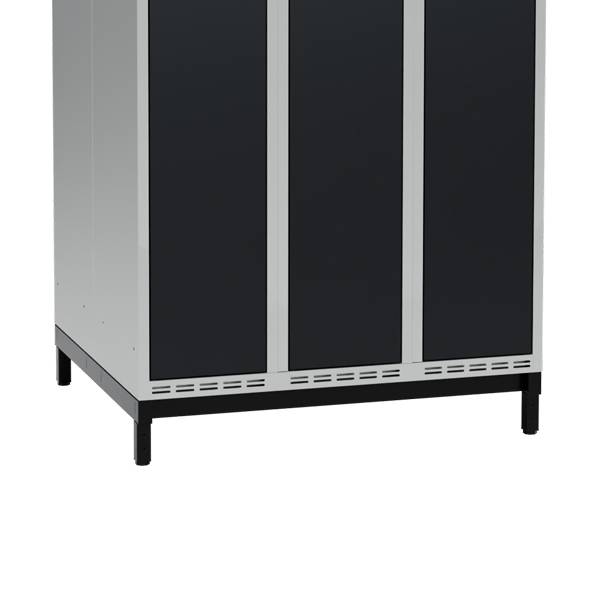 Lav benramme til garderobeskab 90x80x20cm, dobbelt, sort 