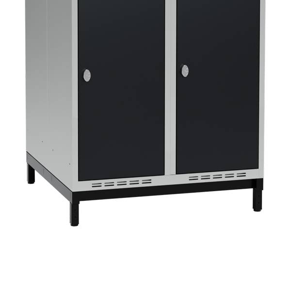 Lav benramme til garderobeskab 80x80x20cm, dobbelt, sort 