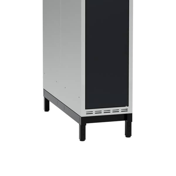 Lav benramme til garderobeskab 30x80x20cm, dobbelt, sort 