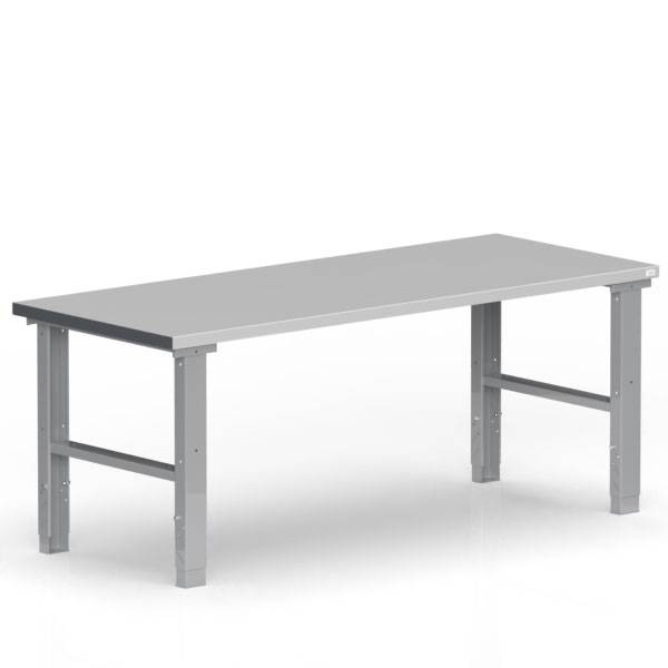 Fileb&aelig;nk med st&aring;l bordplade 2000x800mm