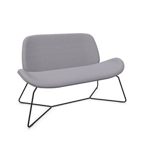 Tilkka ROD lounge sofa i m&oslash;rk gr&aring;t stof med sort stel 
