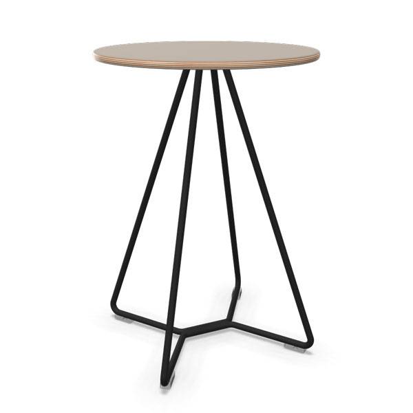 Tilkka lounge bord i lys gr&aring; linoleum med sort stel