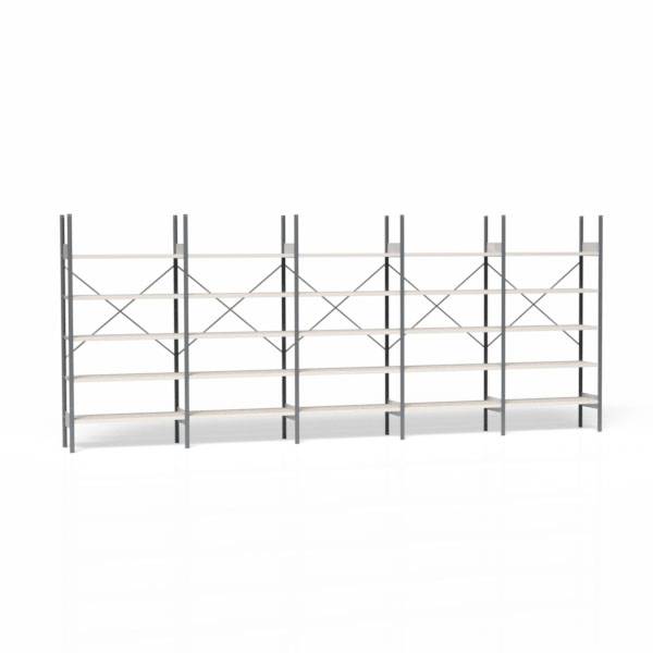 Lagerreol V06 med åben gavl 2100x5000x400mm galvaniseret