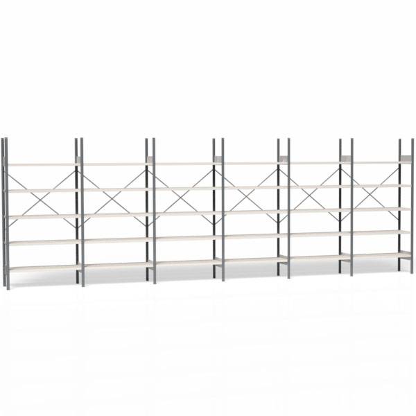 Lagerreol V06 med åben gavl 2100x6000x400mm galvaniseret