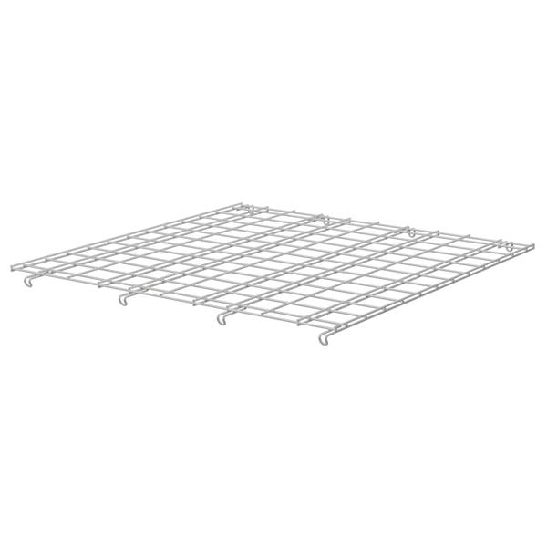 Stor hylde til skabe i tr&aring;dnet 1000x1000mm, alugr&aring;t