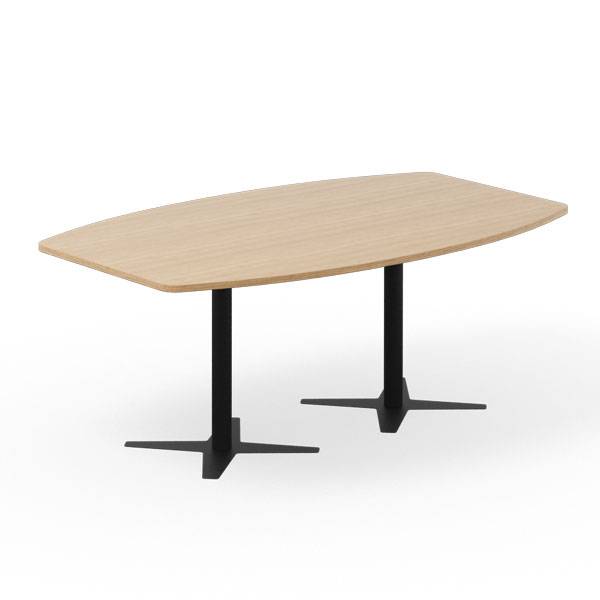 Office konferencebord b&aring;dformet 200x120cm eg med sort stel