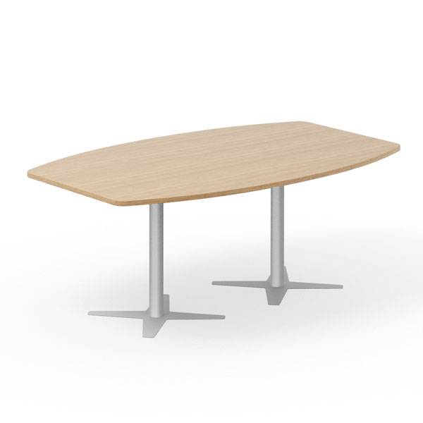Office konferencebord b&aring;dformet 200x120cm eg med s&oslash;lv stel