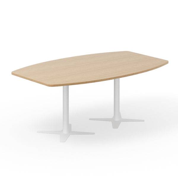 Office konferencebord b&aring;dformet 200x120cm eg med hvidt stel