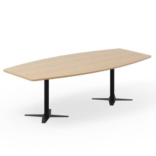 Office konferencebord b&aring;dformet 260x120cm eg med sort stel