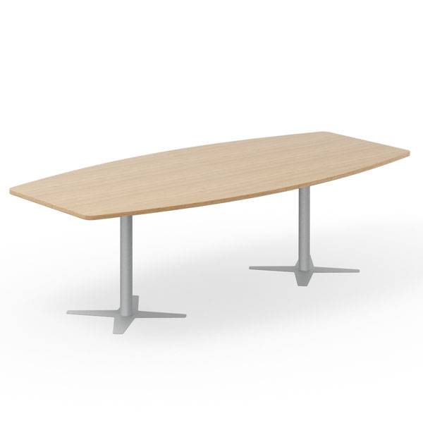 Office konferencebord b&aring;dformet 260x120cm eg med s&oslash;lv stel