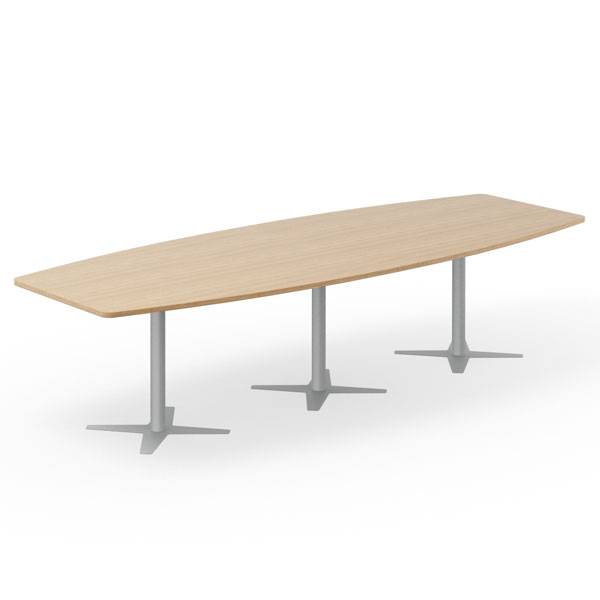 Office konferencebord b&aring;dformet 320x120cm eg med s&oslash;lv stel