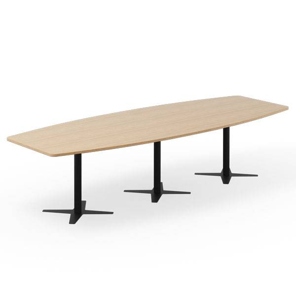Office konferencebord b&aring;dformet 320x120cm eg med sort stel