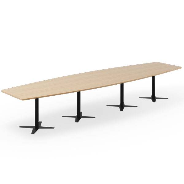 Office konferencebord b&aring;dformet 440x120cm eg med sort stel