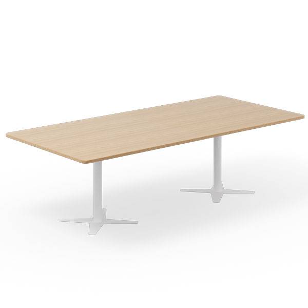 Office konferencebord rektangul&aelig;rt 260x120cm eg med hvidt stel