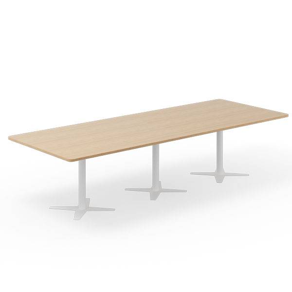 Office konferencebord rektangul&aelig;rt 320x120cm eg med hvidt stel
