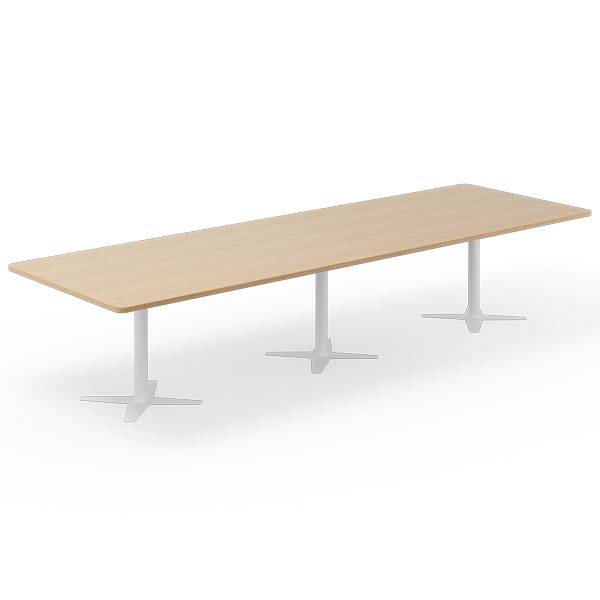 Office konferencebord rektangul&aelig;rt 380x120cm eg med hvidt stel