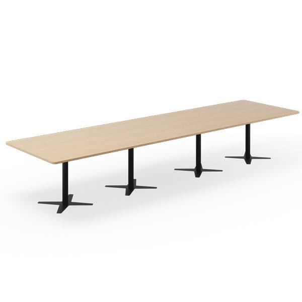 Office konferencebord rektangul&aelig;rt 440x120cm eg med sort stel