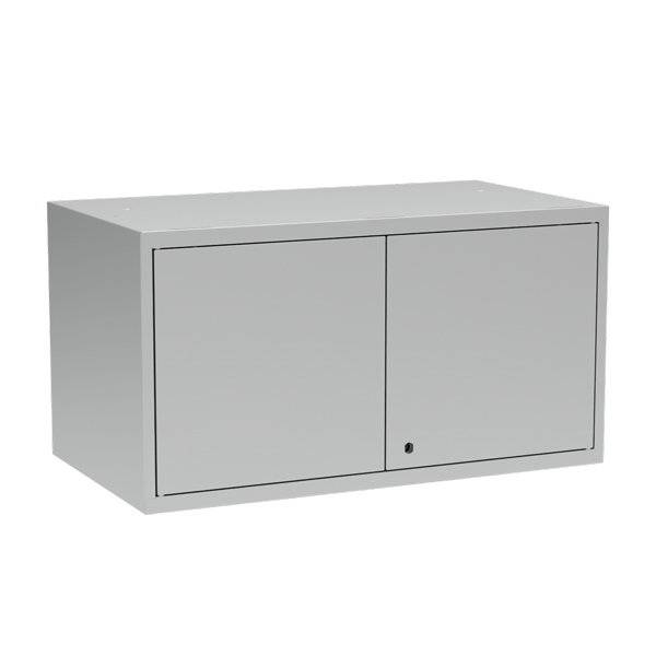 Overskab OVS til PRO og PR2 garderobeskabe i st&aring;l, lys gr&aring;