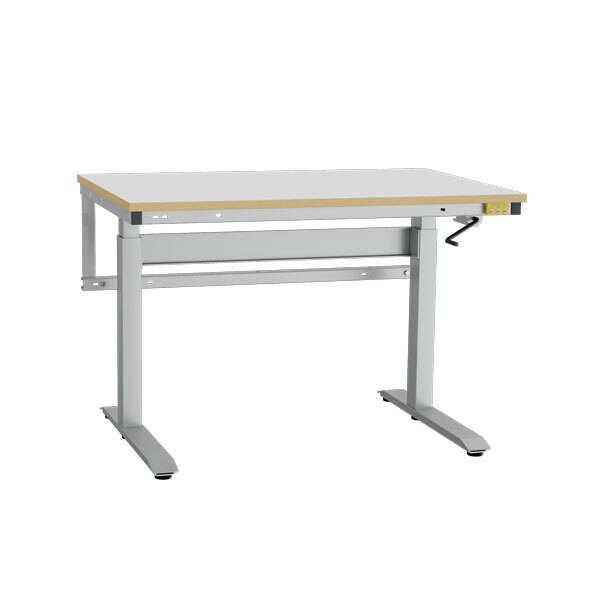 Arbejdsbord ErgoNomi ESD 1200x800mm HPL bordplade, lys gr&aring;