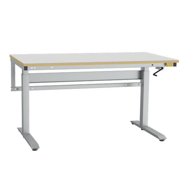 Arbejdsbord ErgoNomi ESD 1500x800mm HPL bordplade, lys gr&aring;
