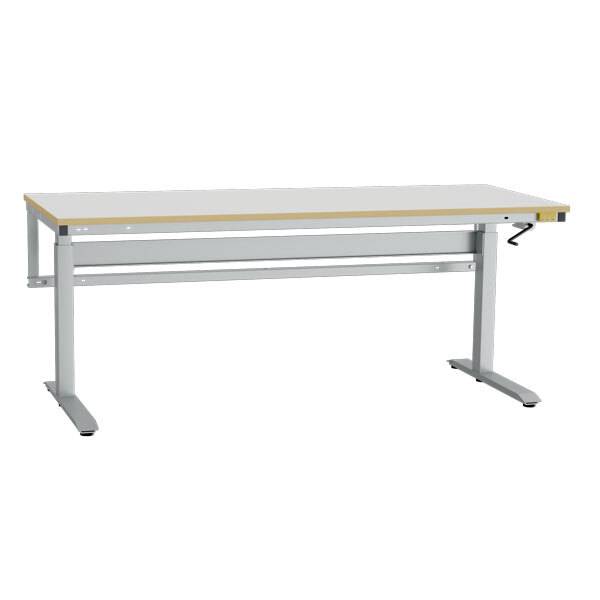 Arbejdsbord ErgoNomi ESD 2000x800mm vinyl bordplade, lys gr&aring;