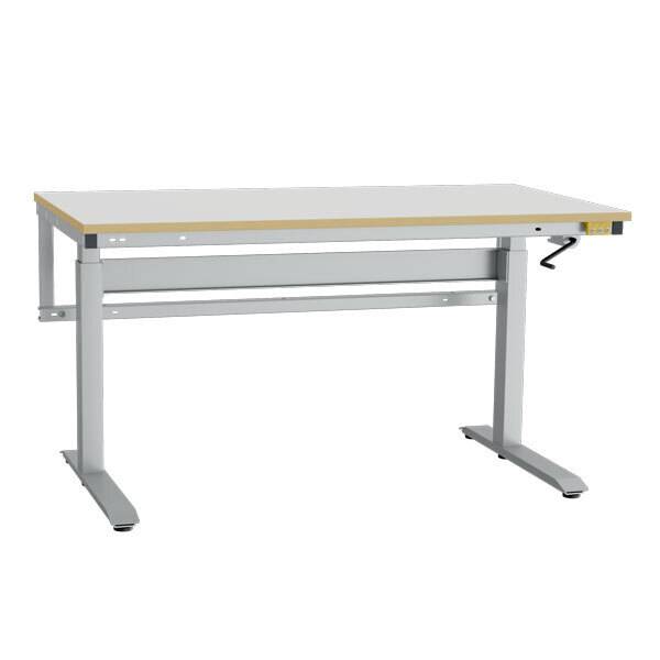 Arbejdsbord ErgoNomi ESD 160x80cm vinyl bordplade, lys gr&aring;