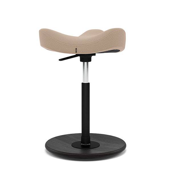Varier Move balancestol med bundplade i sort ask, beige