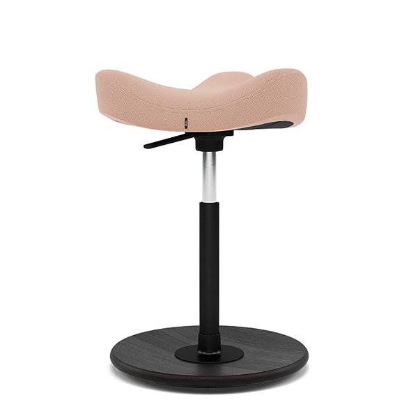 Varier Move balancestol med bundplade i sort ask, rosa